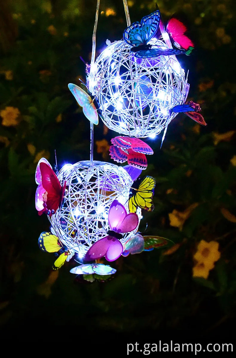 Luzes de cordas de borboleta movidas a solares encantadoras para o ambiente do jardim